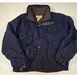 St John’s Bay Mens Navy Insulated Winter Jacket Size L Vintage